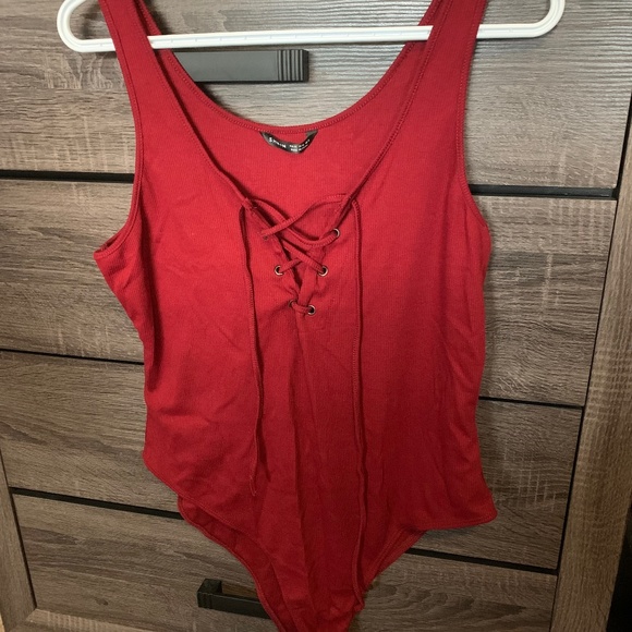 SHEIN Red Tie Body Suit - Picture 1 of 5